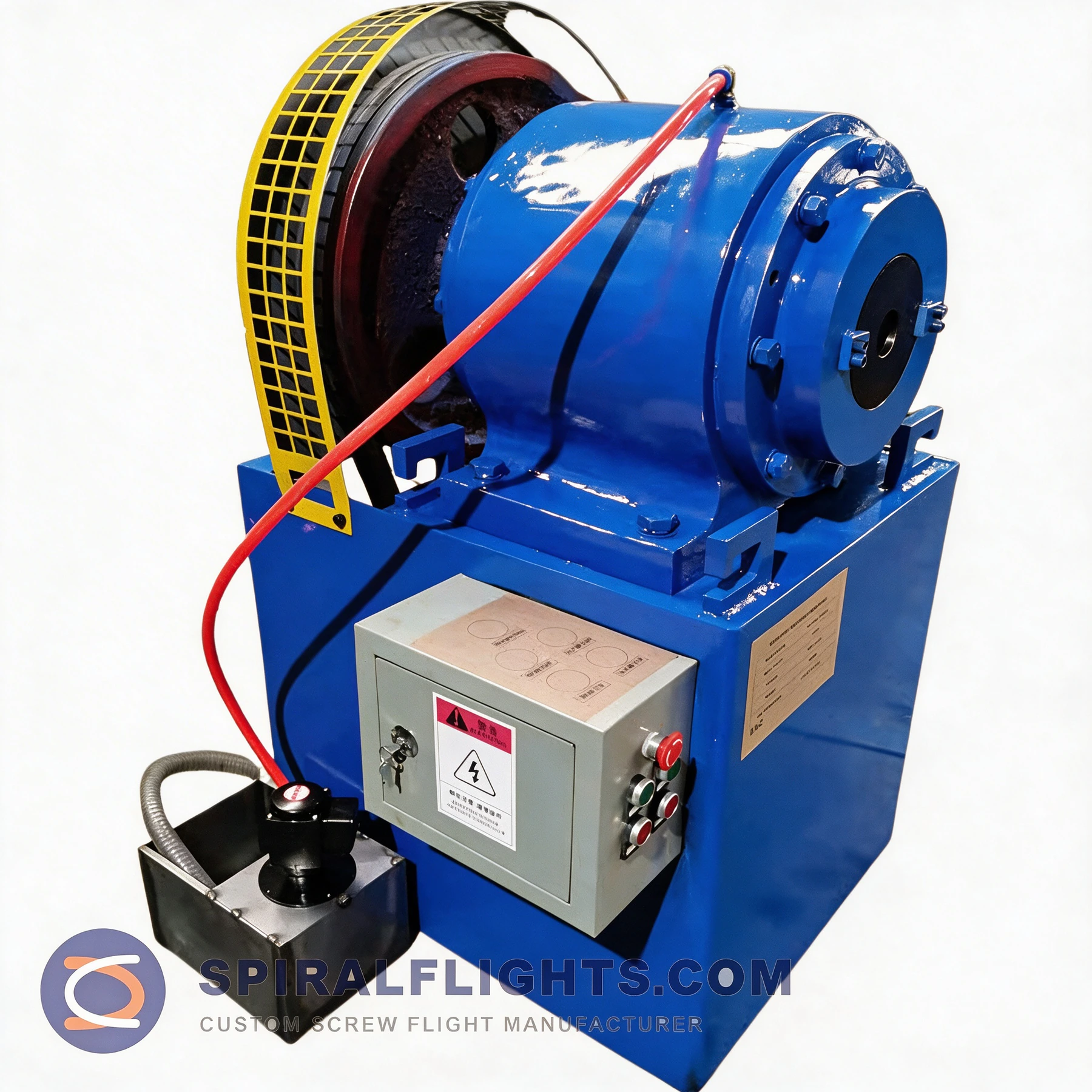 Induction heating furnace and hydraulic pipe end forming machine for ground screw production Induction heating furnace and hydraulic pipe end forming machine for ground screw production