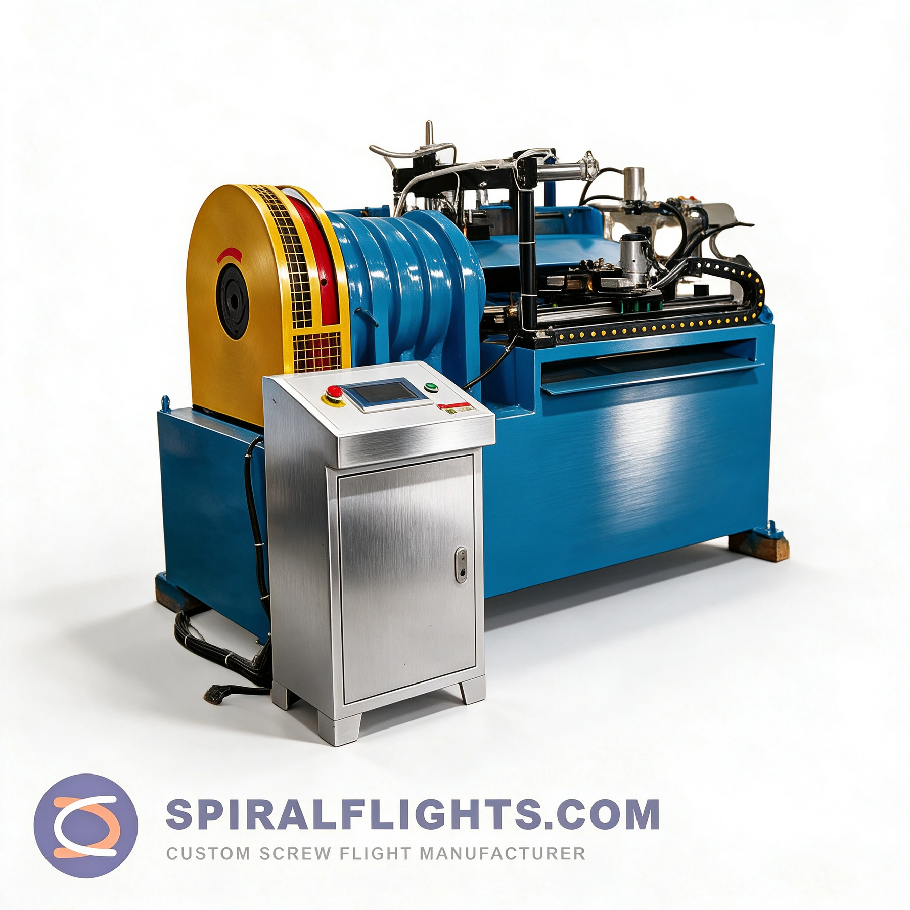 Ground screw manufacturing equipment with hydraulic pipe tapering machine and induction heating system Ground screw manufacturing equipment with hydraulic pipe tapering machine and induction heating system
